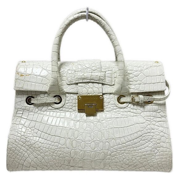 Auth JIMMY CHOO Rosalie - White Leather Handbag - Picture 1 of 11